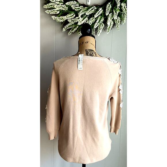 J.CREW Flower Sleeve Knitted Sweater Size S NWT, Retail $128 - Picture 6 of 9